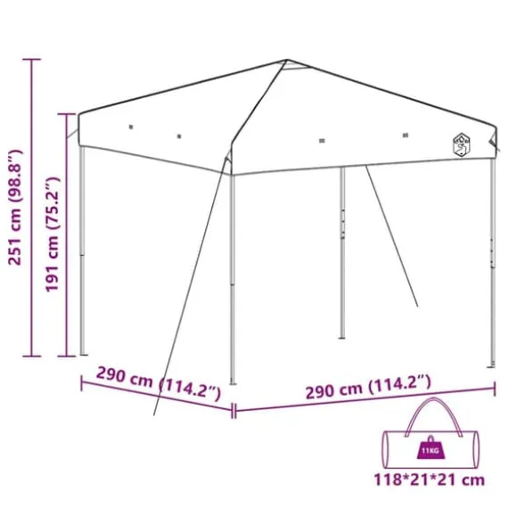 Pop-up canopy telt - Holdbart udendørstelt | Farve: Grøn | Størrelse: 300x300 cm