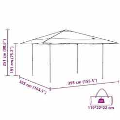 Pop-up canopy telt - Rummeligt udendørs skyggetelt | Farve: Blå | Størrelse: 400x400 cm