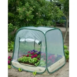 Pop-up havedrivhus - NATURE - 100x100x100 cm - Transparent PE - UV-beskyttelse