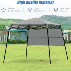 Pop-up telt, 2,1m x 2,1m, Grå