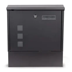 Postkasse - med avisrulle - 30x10x33,5 cm - antracit