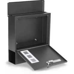 Postkasse - med avisrulle - 30x10x33,5 cm - antracit