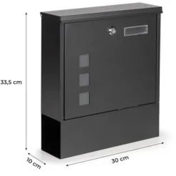Postkasse - med avisrulle - 30x10x33,5 cm - antracit