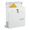 Postkasse med avisholder, 38x37x12 cm, Metal