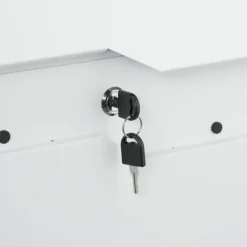 Postkasse med avisholder, 38x37x12 cm, Metal