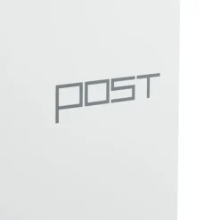 Postkasse med avisholder, 38x37x12 cm, Metal