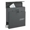 Postkasse med avisholder, 38x37x12 cm, Metal