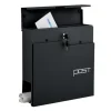 Postkasse med avisholder, 38x37x12 cm, metal