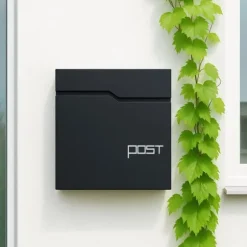 Postkasse med avisholder, 38x37x12 cm, metal
