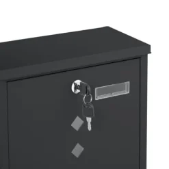 Postkasse med avisholder, 38x31x13 cm, metal