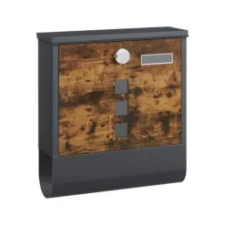 Postkasse med avisrum, 30,5 x 9,5 x 33,3 cm