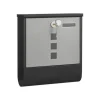 Postkasse med avisrum og navneskiltholder, 30,5 x 9,5 x 33,3 cm