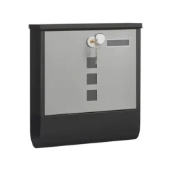 Postkasse med avisrum og navneskiltholder, 30,5 x 9,5 x 33,3 cm