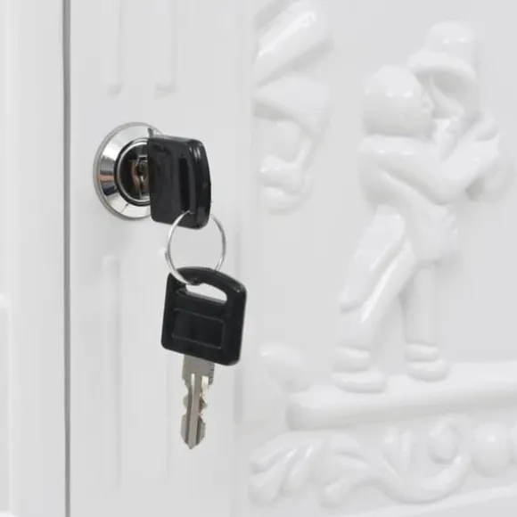 Postkasse med piedestal aluminium vintagestil rustbestandig hvid - Postkasse Med Piedestal - Postkasser Med Piedestaler - Home & Living