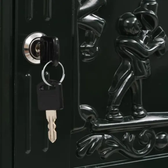 Postkasse med piedestal aluminium vintagestil rustbestandig grøn - Postkasse Med Piedestal - Postkasser Med Piedestaler - Home & Living