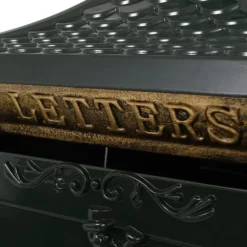 Postkasse med piedestal aluminium vintagestil rustbestandig grøn - Postkasse Med Piedestal - Postkasser Med Piedestaler - Home & Living