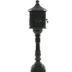 Postkasse med piedestal aluminium vintagestil rustbestandig grøn - Postkasse Med Piedestal - Postkasser Med Piedestaler - Home & Living