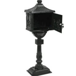 Postkasse med piedestal aluminium vintagestil rustbestandig grøn - Postkasse Med Piedestal - Postkasser Med Piedestaler - Home & Living