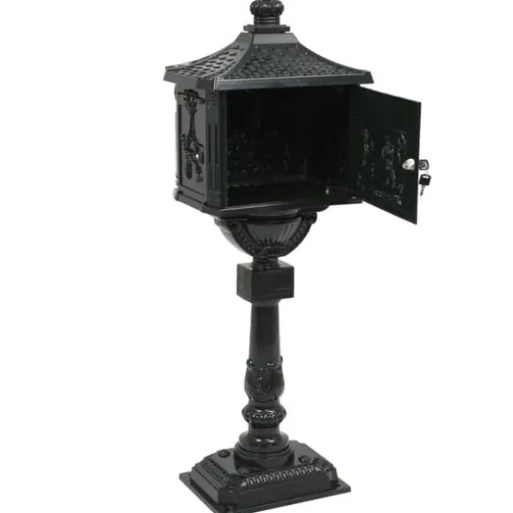 Postkasse med piedestal aluminium vintagestil rustbestandig grøn - Postkasse Med Piedestal - Postkasser Med Piedestaler - Home & Living