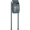 Postkasse med stativ og avisrum, 44x15x114 cm, antracit