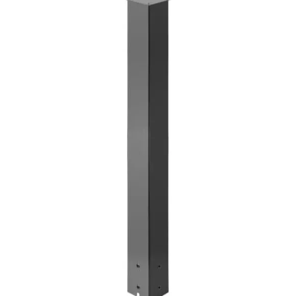 Postkasse Stander, 109,5 cm Høj, 12,5x12,5 cm Base, Sort, Stål