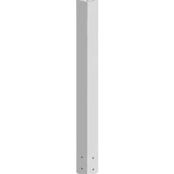 Postkasse Stander, 109,5 cm Højde, 12,5x12,5 cm Base, Hvid, Stål