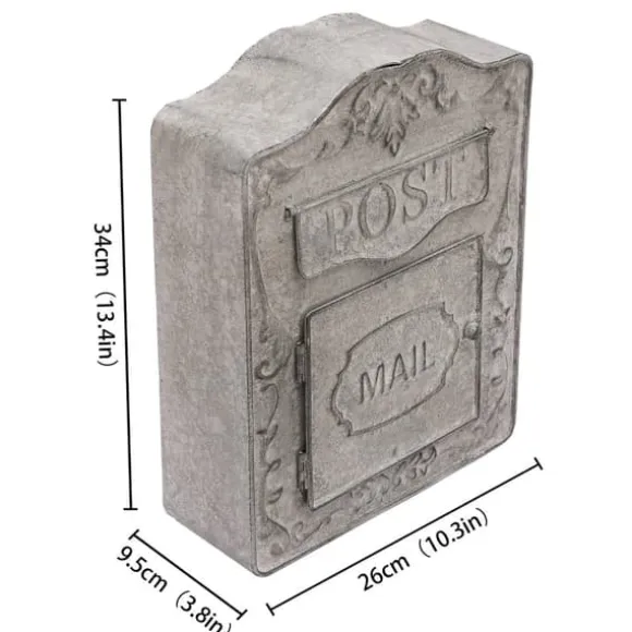 Postkasse, Vægmonteret Design, Rustik Metal Konstruktion,GRÅ