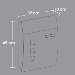 Postkasse, 32x10x45 cm, Antracit