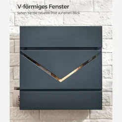 Postkasse, 37x10,5x37 cm, Antracit