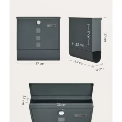 Postkasse, 11x37x37 cm, Antracit