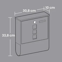 Postkasse, 11x37x37 cm, Antracit