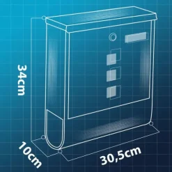 Postkasse 34x30,5x10 cm antracit HM-861