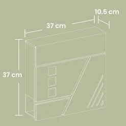 Postkasse, 37x10,5x37 cm, Sølv
