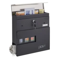 Postkasse, 37x37x11 cm, Sort