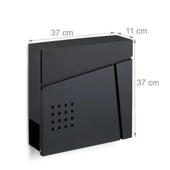 Postkasse, 37x37x11 cm, Sort