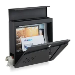 Postkasse, 37x37x11 cm, Sort