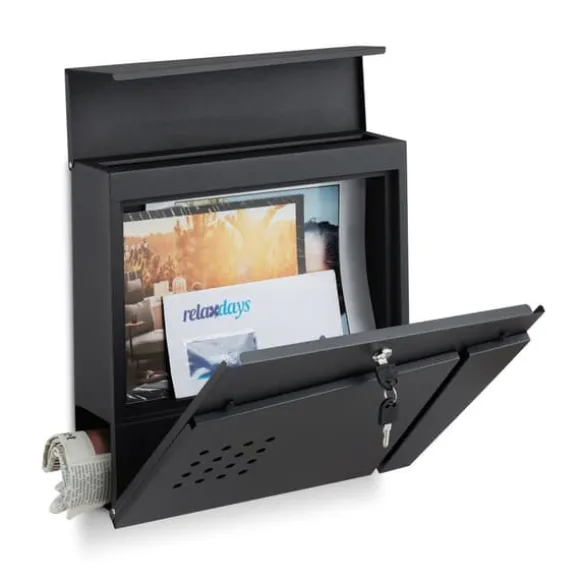 Postkasse, 37x37x11 cm, Sort
