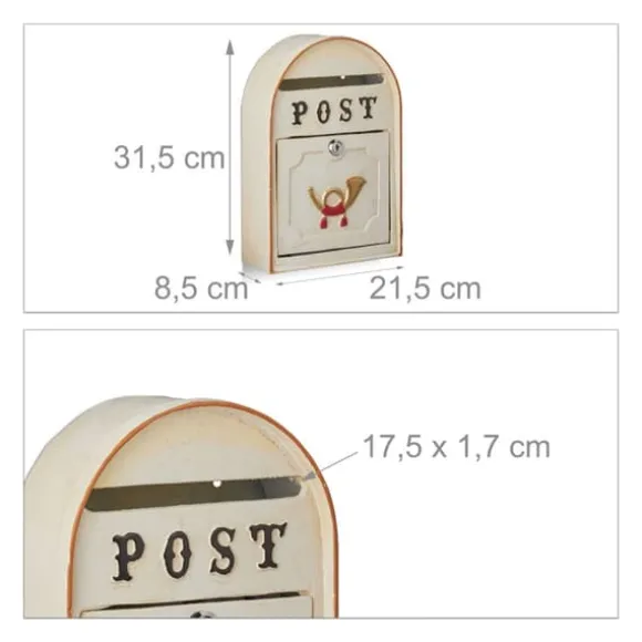Postkasse, 31.5x21.5x8.5 cm, Sort