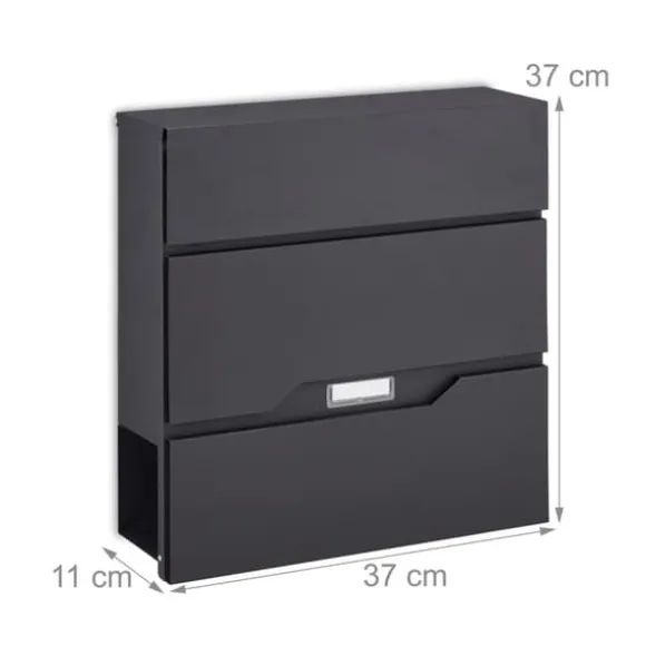 Postkasse, 37x37x11 cm, Sort