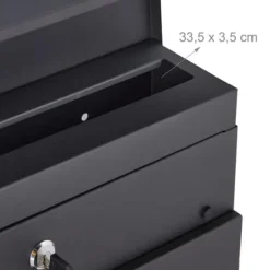 Postkasse, 37x37x11 cm, Sort