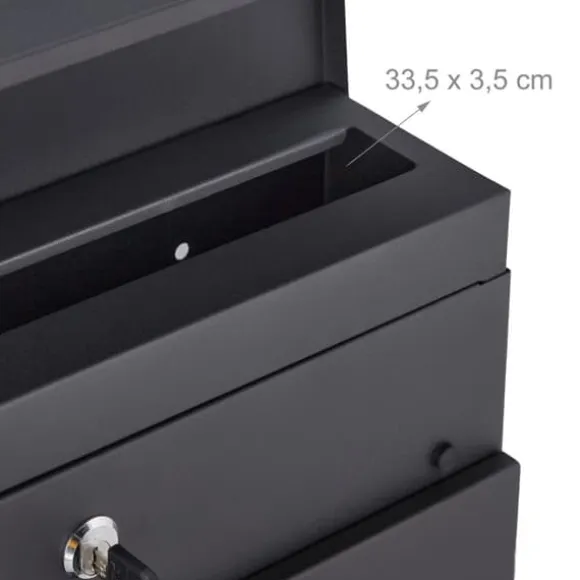 Postkasse, 37x37x11 cm, Sort