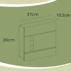 Postkasse, 37x10,5x37 cm, Sort