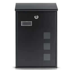 Postkasse 39x25,5x12 cm sort HM-864