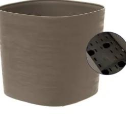 Potte med vandreserve - GARDEN ID Respect - Taupe 40 x 40 cm - 100% husholdningsaffald - 100% genanvendelig - Struktureret overflade.