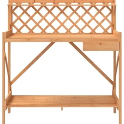Pottebord med espalier i massivt fyrretræ | Farve: Brun | Størrelse: Standard