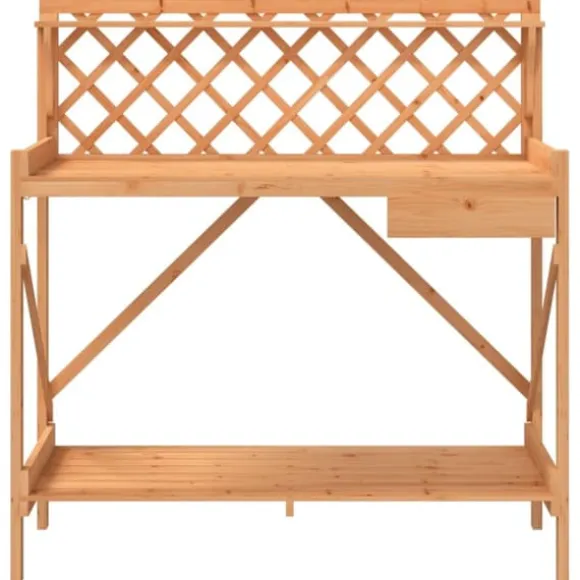 Pottebord med espalier i massivt fyrretræ | Farve: Brun | Størrelse: Standard