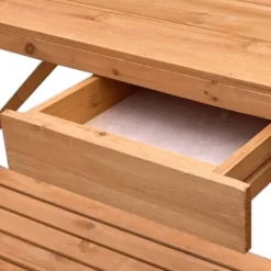 Pottebord med espalier i massivt fyrretræ | Farve: Brun | Størrelse: Standard