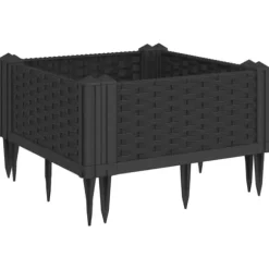 Praktisk plantekasse med spyd - Slidstærkt polypropylene | Farve: Sort | Størrelse: 42,5x42,5x28,5 cm