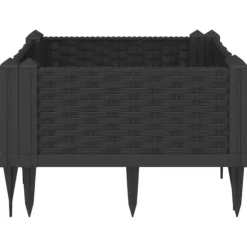Praktisk plantekasse med spyd - Slidstærkt polypropylene | Farve: Sort | Størrelse: 42,5x42,5x28,5 cm