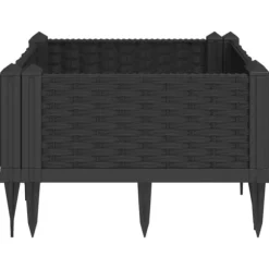 Praktisk plantekasse med spyd - Slidstærkt polypropylene | Farve: Sort | Størrelse: 42,5x42,5x28,5 cm